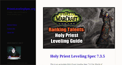Desktop Screenshot of priestlevelingspec.org